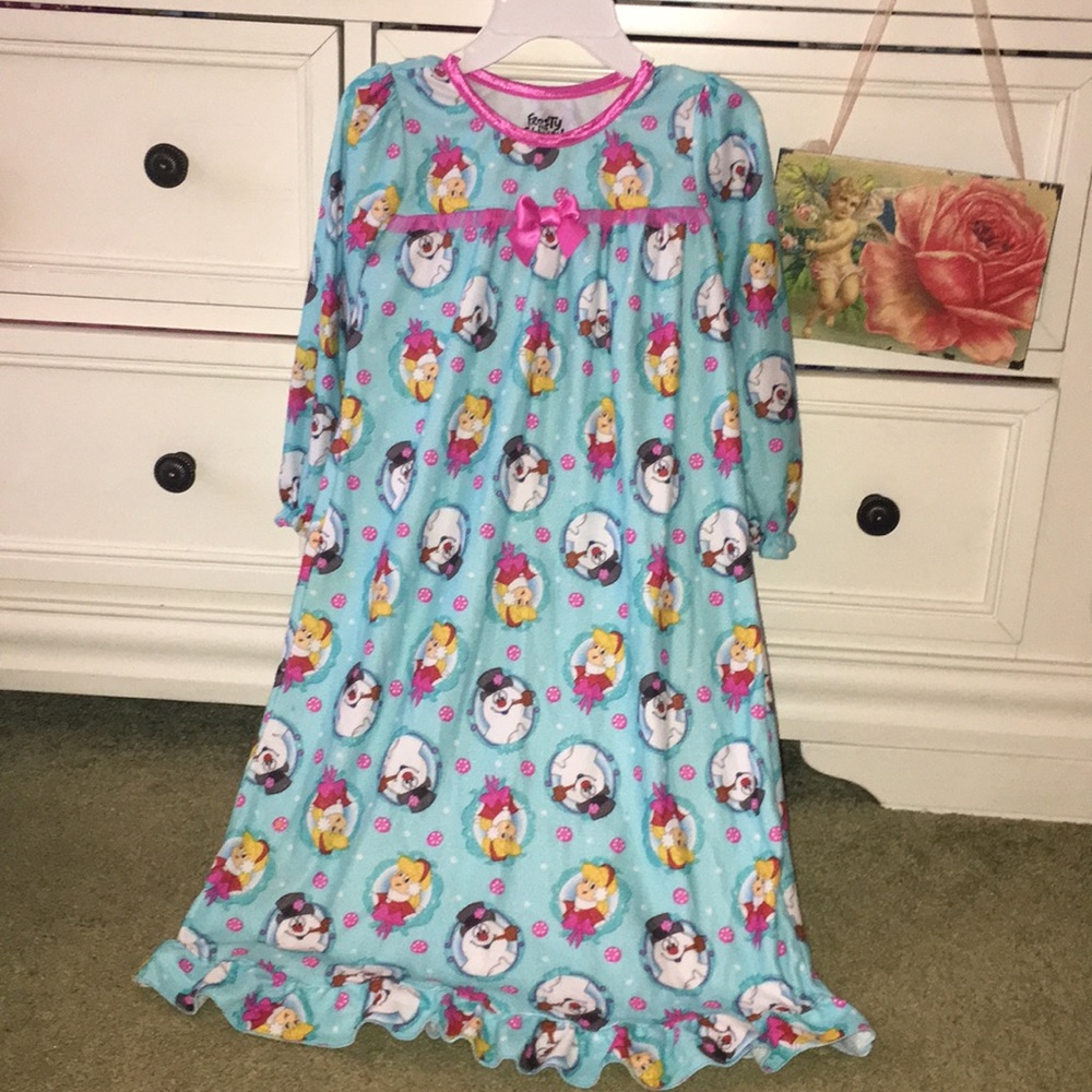Frosty soft flannel pajama dress